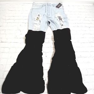 Plus Size Bell Bottom Denim Jeans